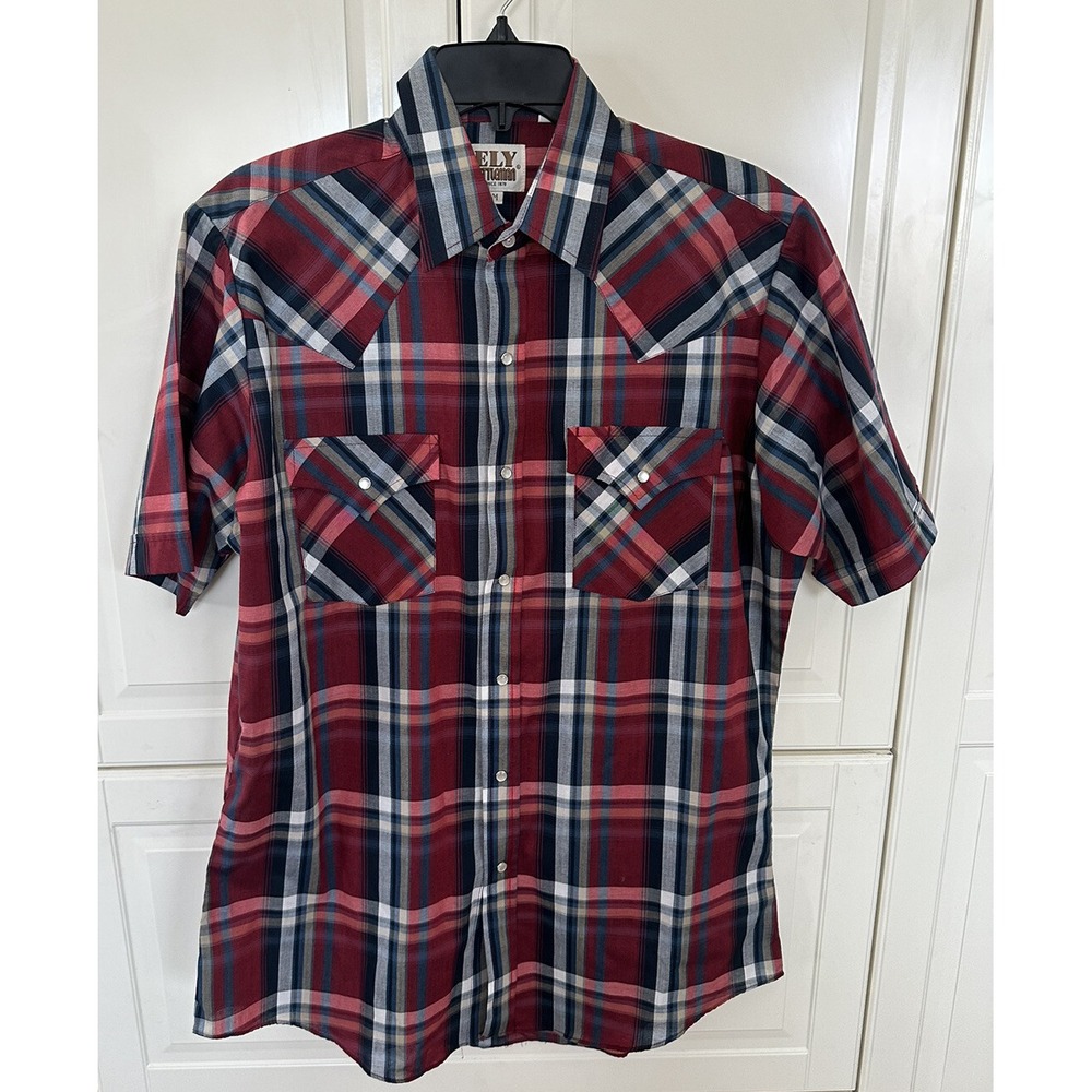 Vintage Ely Cattleman Multicolor Pearl Snap Western Shirt Medium Short Sleeve